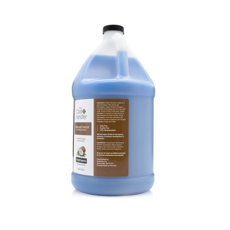The Coat Handler Undercoat Control deShedding Dog Shampoo, 1 Gallon - Combats and Reduces Shedding, Undercoat Removal, Omega 3 & 6 Rich, Vitamin E Strengthens The Hair Follicle, Natural - Image 3